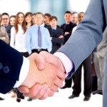 handshake isolated on business background handshake isolated on business background