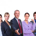 Business team welcome Business team welcome